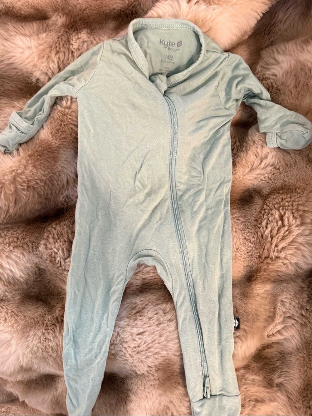 Kyte Baby Seafoam Green Zipper Footed One-Piece - NB